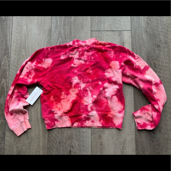 Cotton Citizen Milan Tie Dye Crop Sweatshirt in Poppy Blast Size XS - Picture 3 of 7
